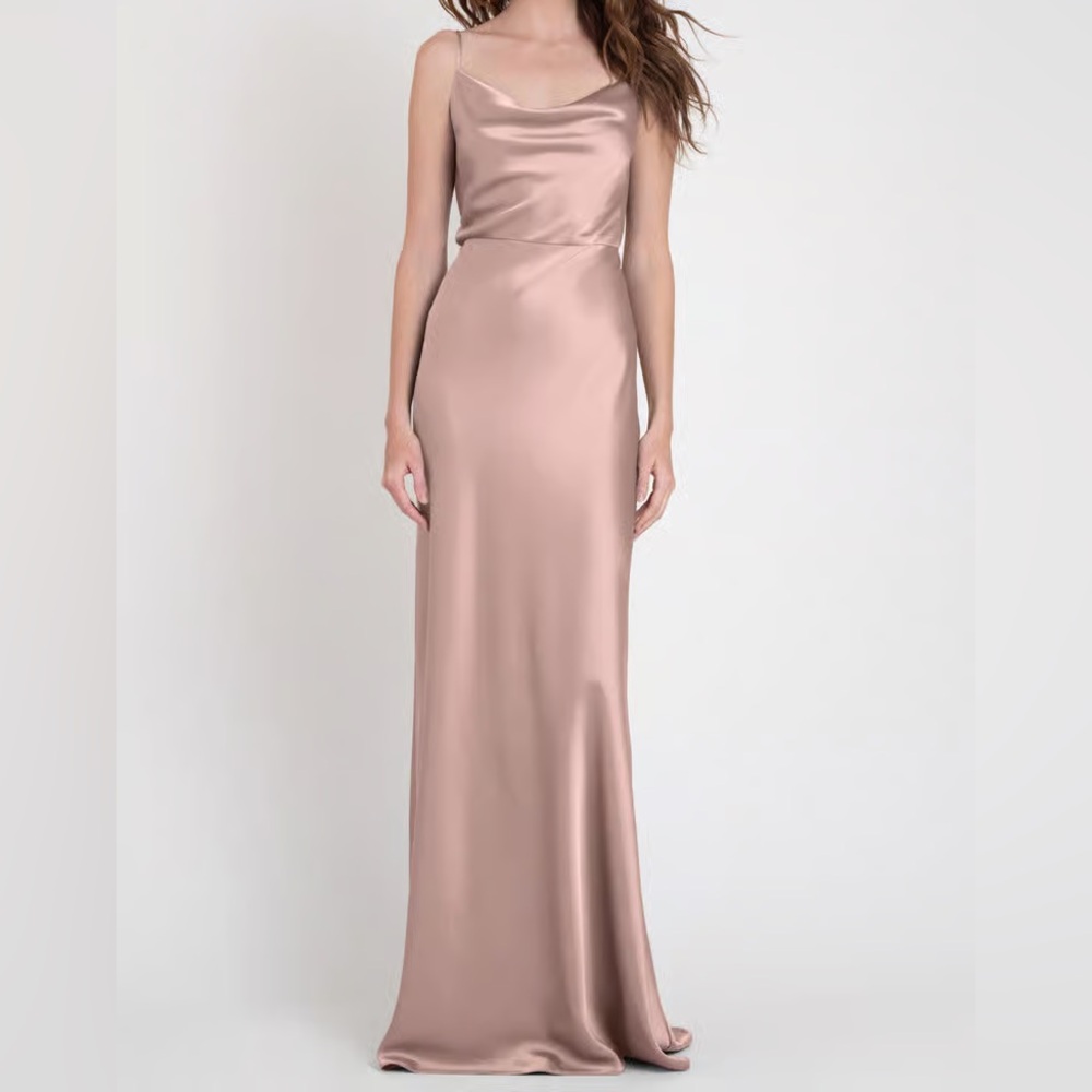 Jenny Yoo Sylvie Satin Bridesmaid dress in soft blush